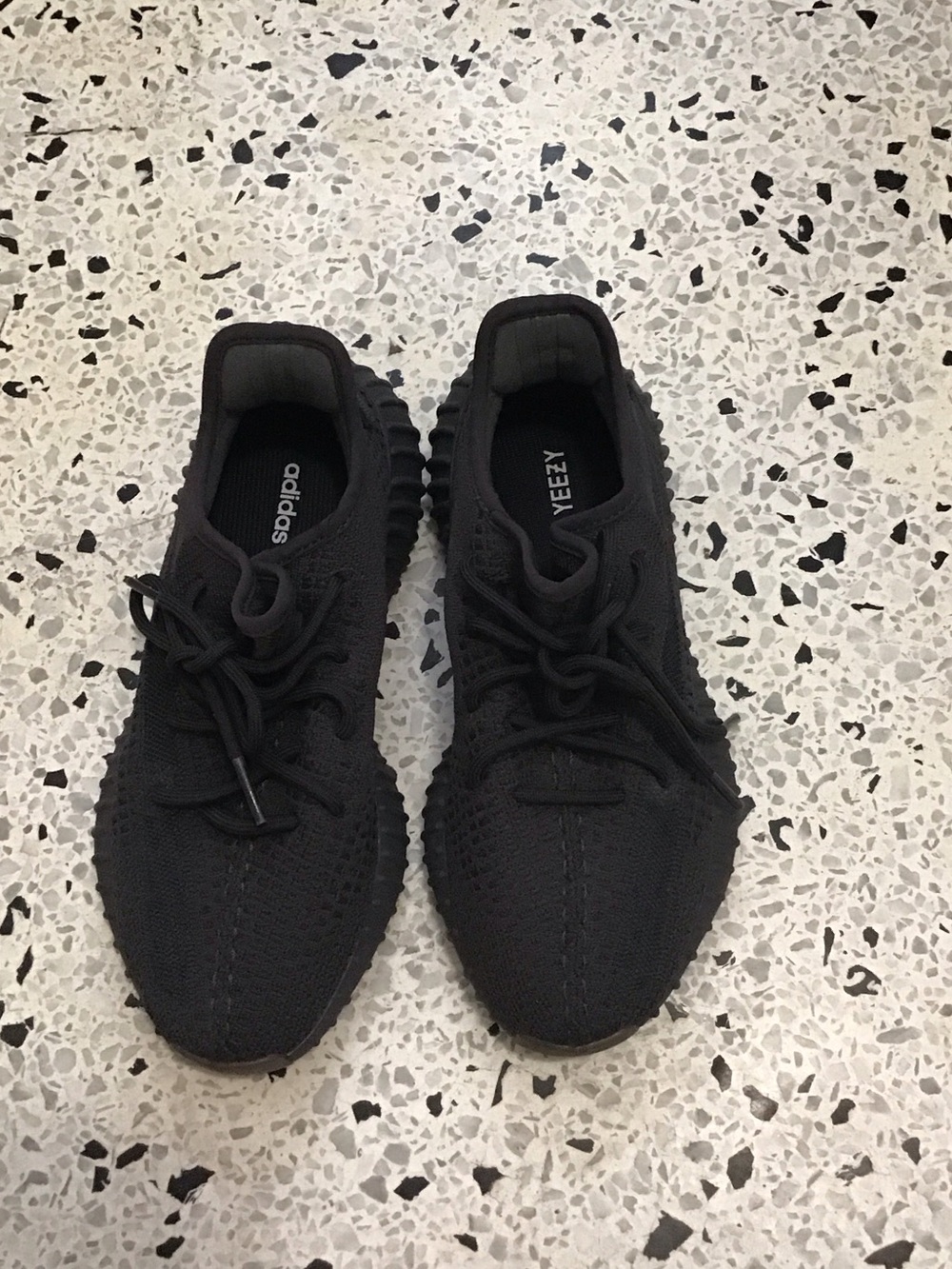 adidas Black Knit Low-Top Lace-Up Sneakers